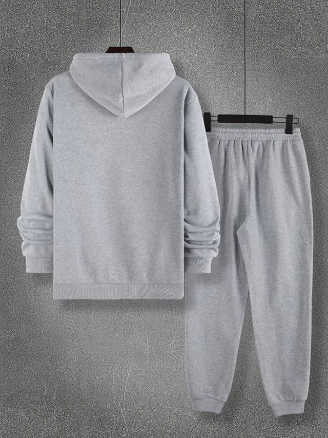 Men's Casual Hooded Sweatshirt And Pants Set