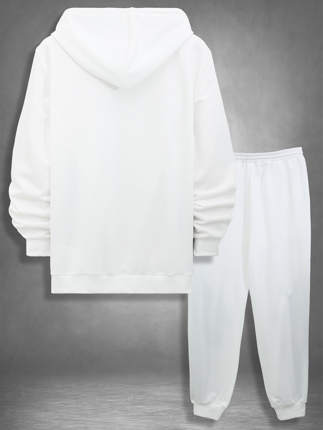 Men's Casual Zipped Hoodie And Sweatpants Set
