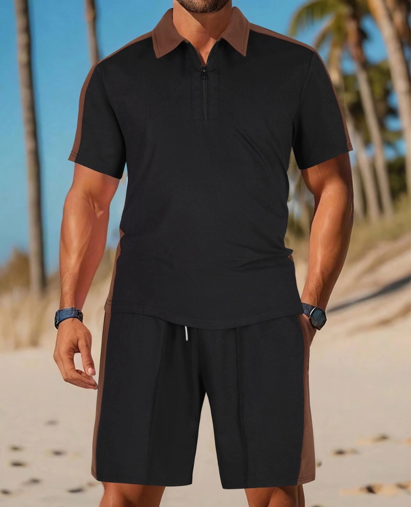 Casual Polo Shirt And Shorts Set