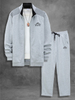 Men's Casual Stand Collar Jacket And Joggers Set