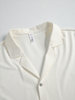 White Cuban Collar Short Sleeved Shirt