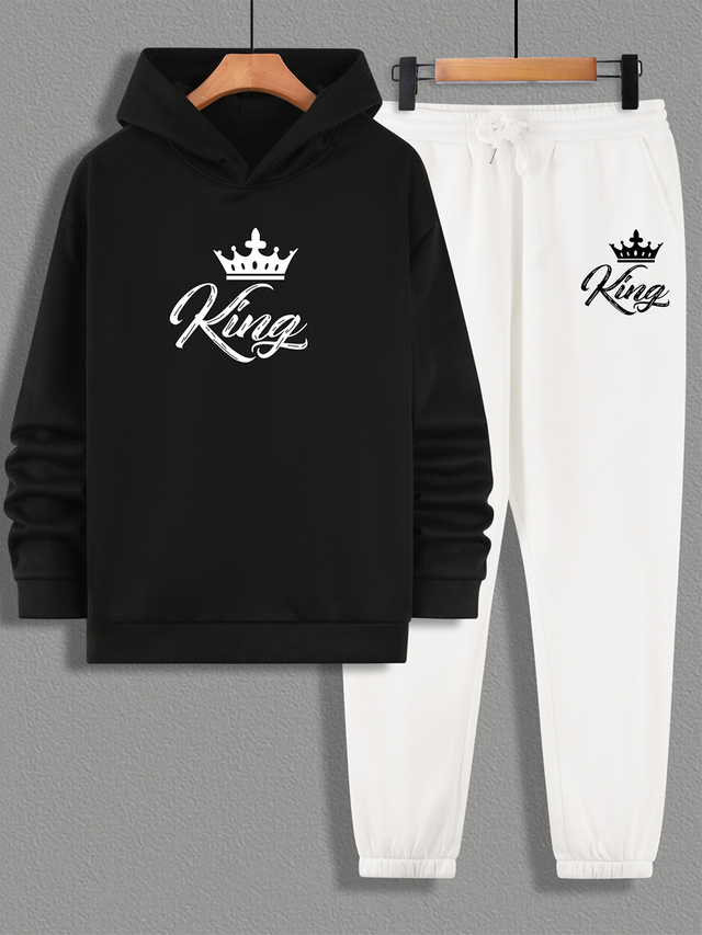 Men's Casual Hooded Sweatshirt And Pants Set 2