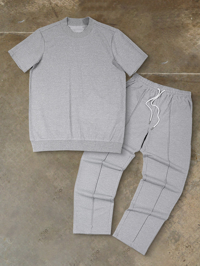 Men's Crewneck Short-sleeved T-shirt And Pants Set