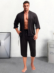 Men's Five Quarter Sleeves Kimono Set