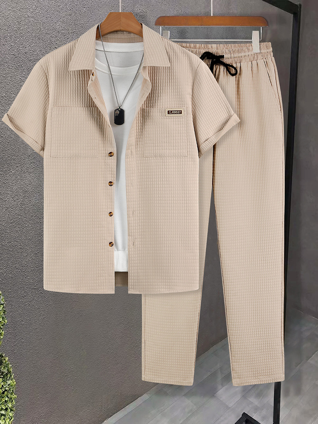 Casual Short-sleeved Shirt And Pants Set
