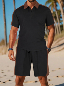Casual Polo Shirt And Shorts Set