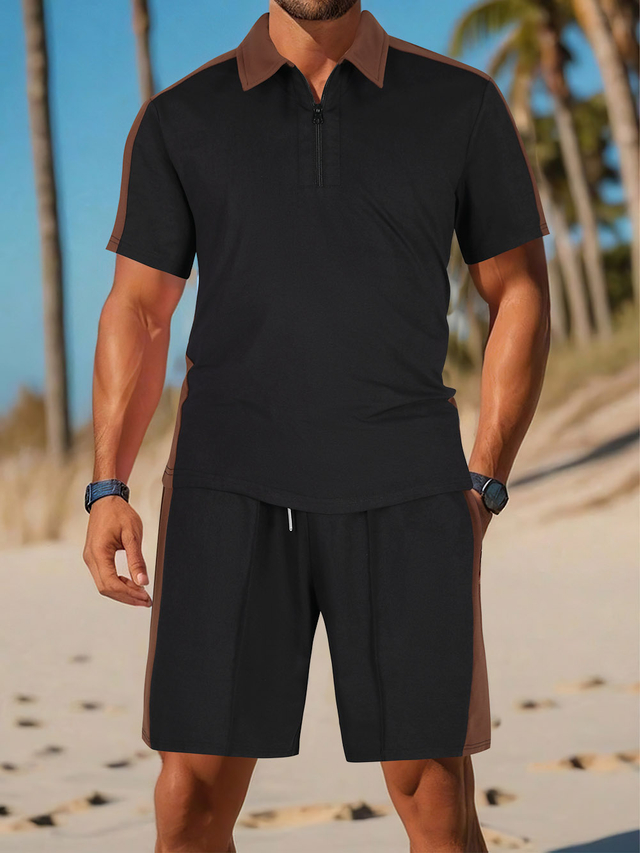 Casual Polo Shirt And Shorts Set