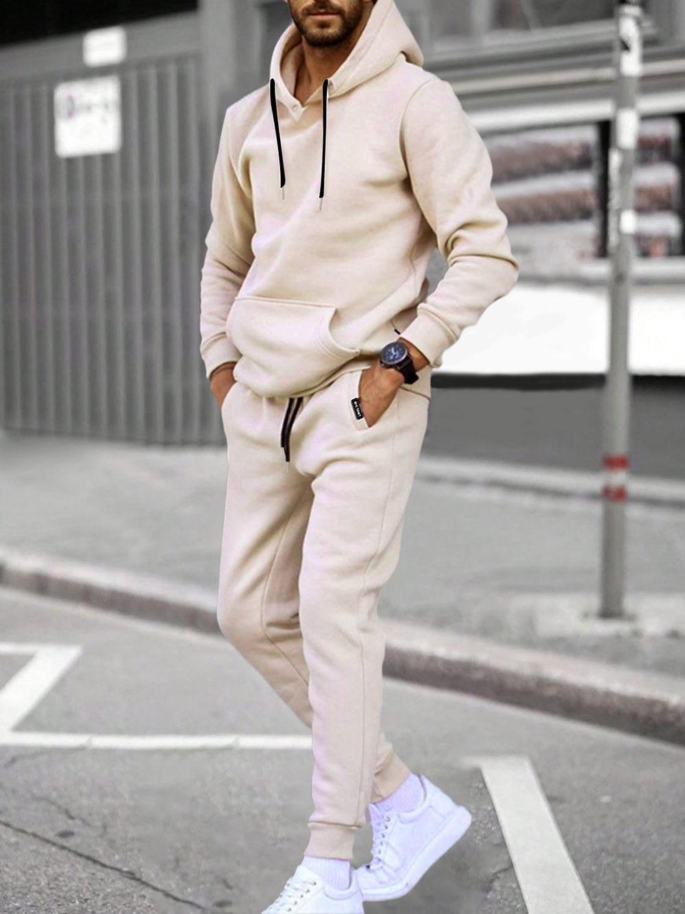 Men's Casual Hoodie And Joggers Set