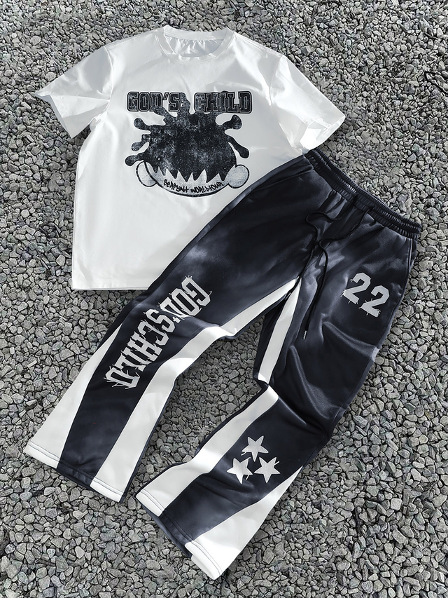 Men's Crewneck Short-Sleeved T-shirt & Pants Set