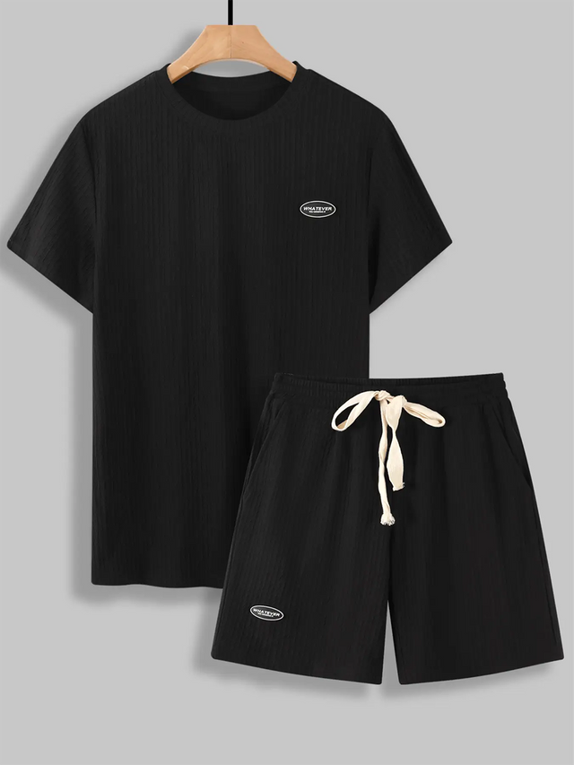 Men's Crewneck Short-sleeved T-shirt And Shorts Set