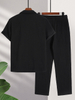 Men's Casual Short-sleeved Shirt And Shorts Set