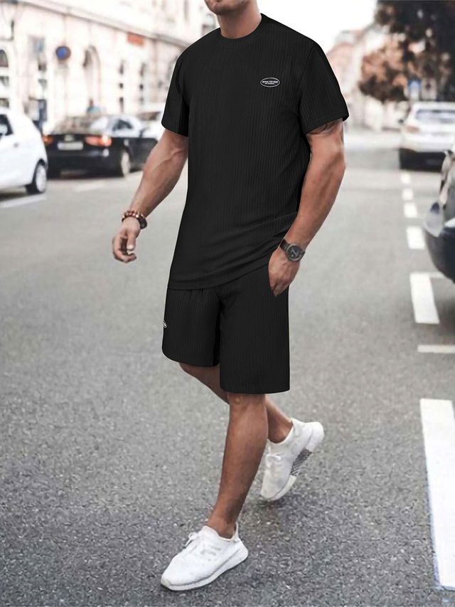 Men's Crewneck Short-sleeved T-shirt And Shorts Set