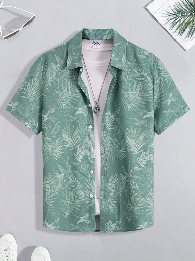 Men's Casual Polo Collar Short Sleeved Shirt