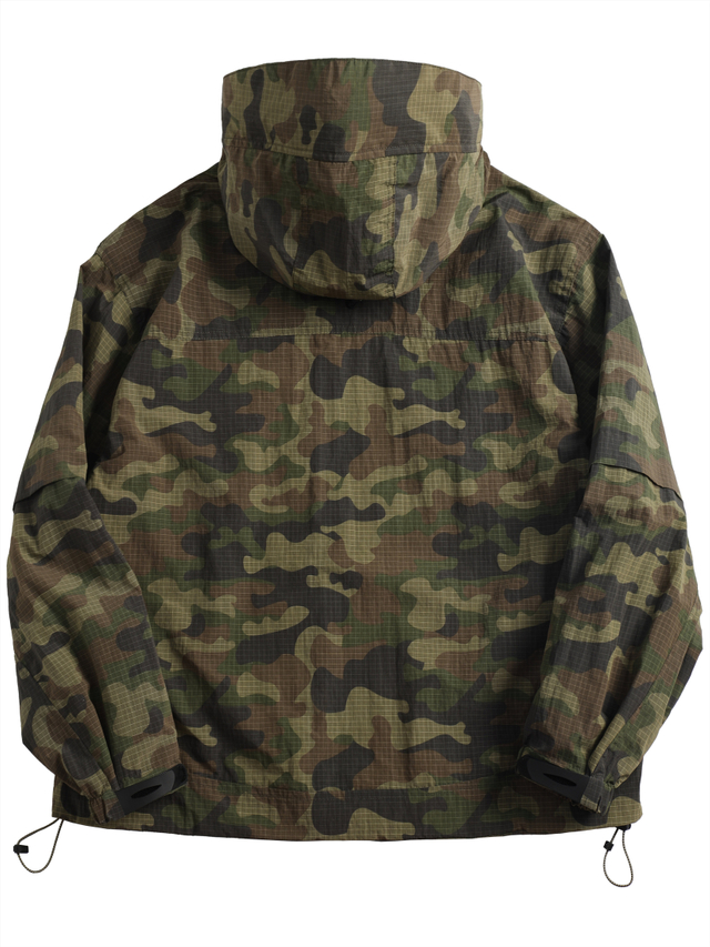 American Workwear Style Camouflage Hooded Jacket