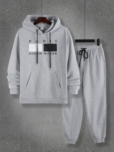 Men's Casual Hooded Sweatshirt And Pants Set