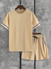 Men's Ribbed Crewneck Tee And Shorts Set