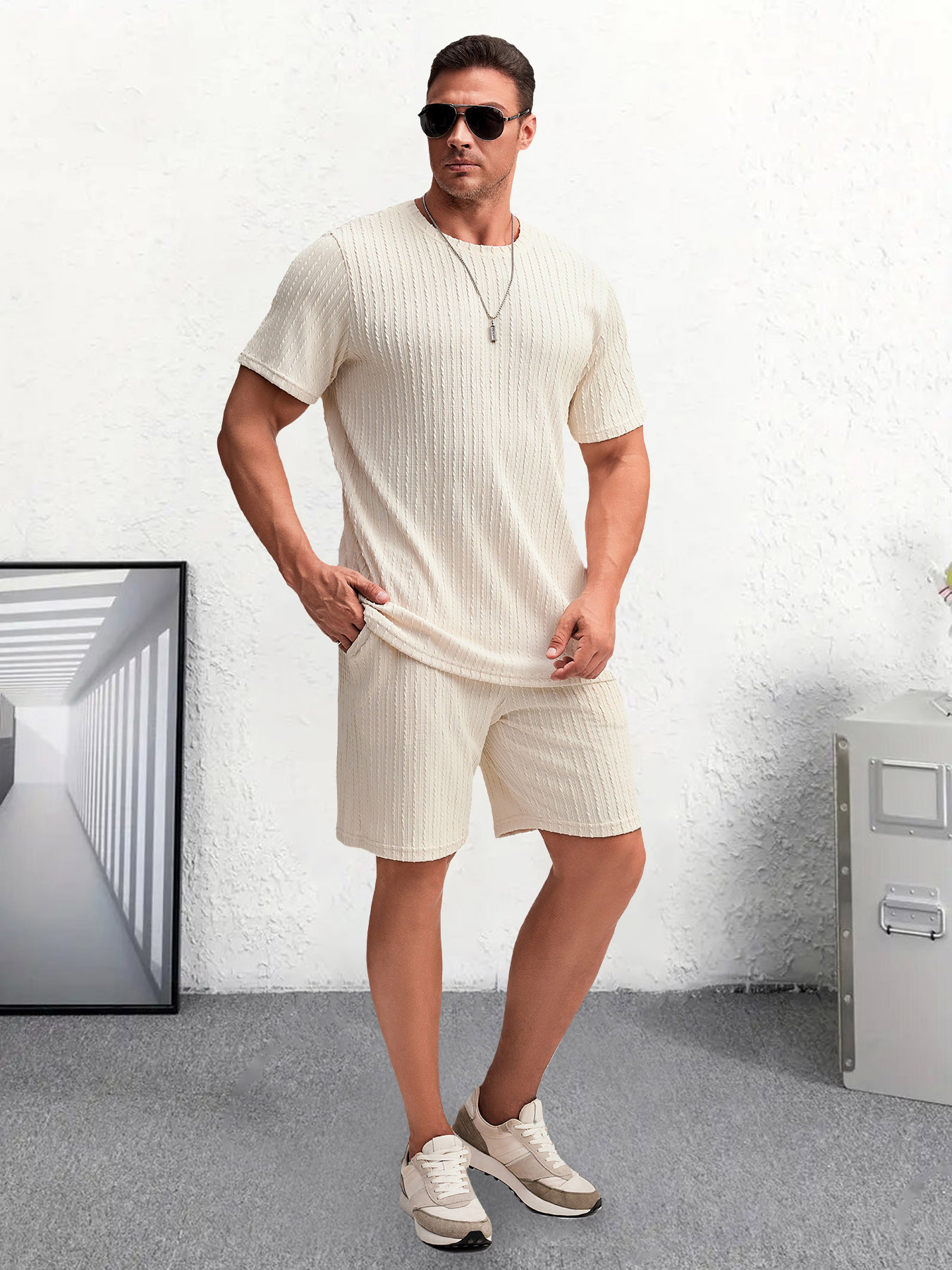 Men's Crewneck Short-sleeved Set