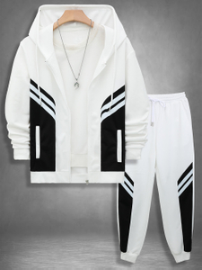 Men's Casual Zipped Hoodie And Sweatpants Set