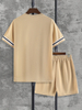 Men's Ribbed Crewneck Tee And Shorts Set