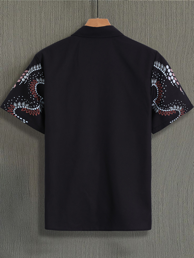 Men's Floral Printing Short Sleeved Shirt