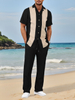 Men's Casual Short-sleeved Shirt And Shorts Set