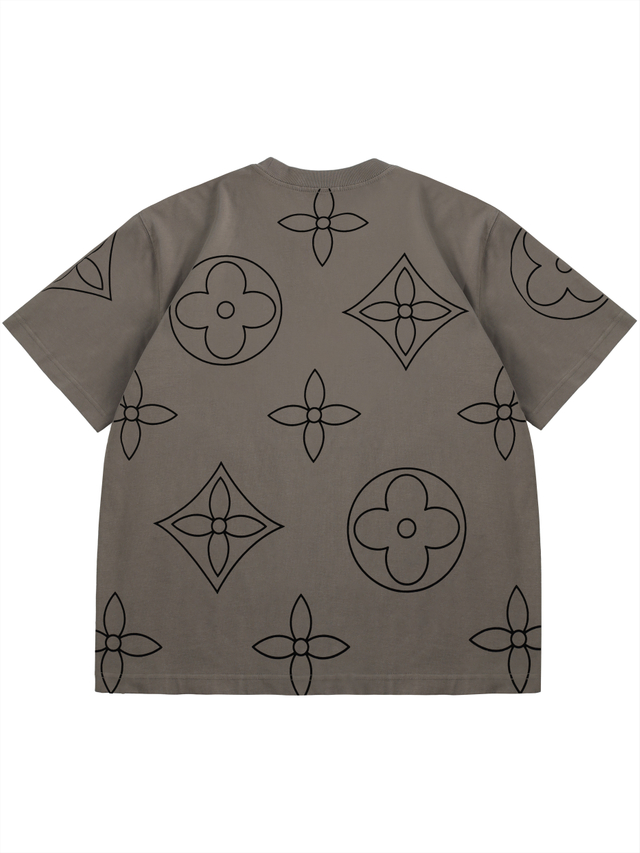 Black Printed Gray T-shirt