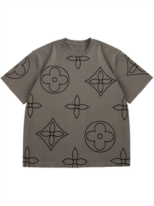 Black Printed Gray T-shirt