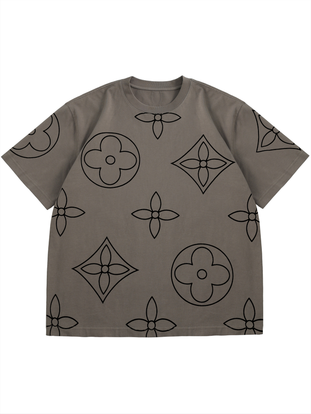 Black Printed Gray T-shirt