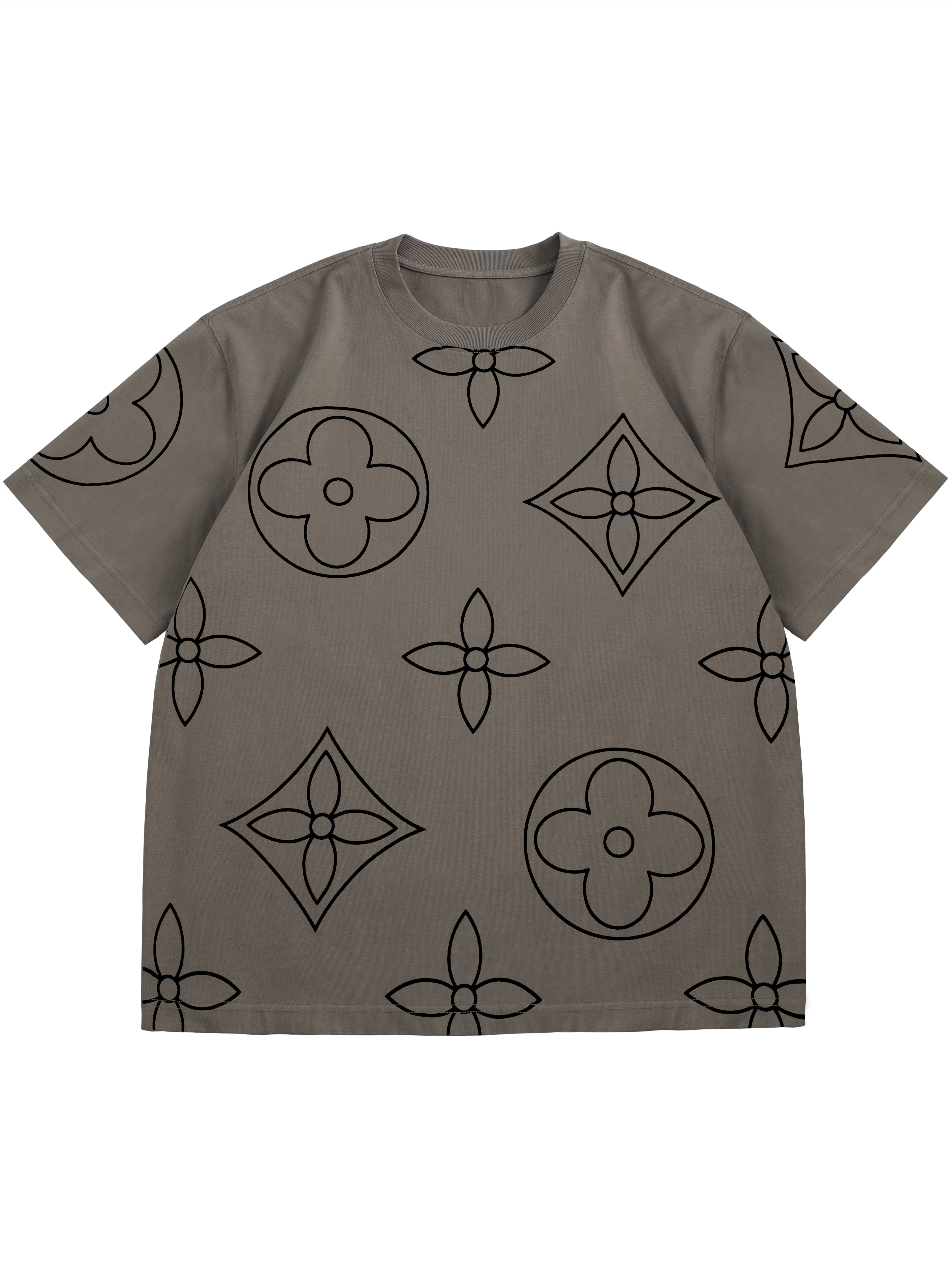 Black Printed Gray T-shirt