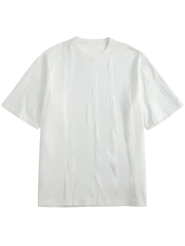 White Jacquard Knit T-shirt