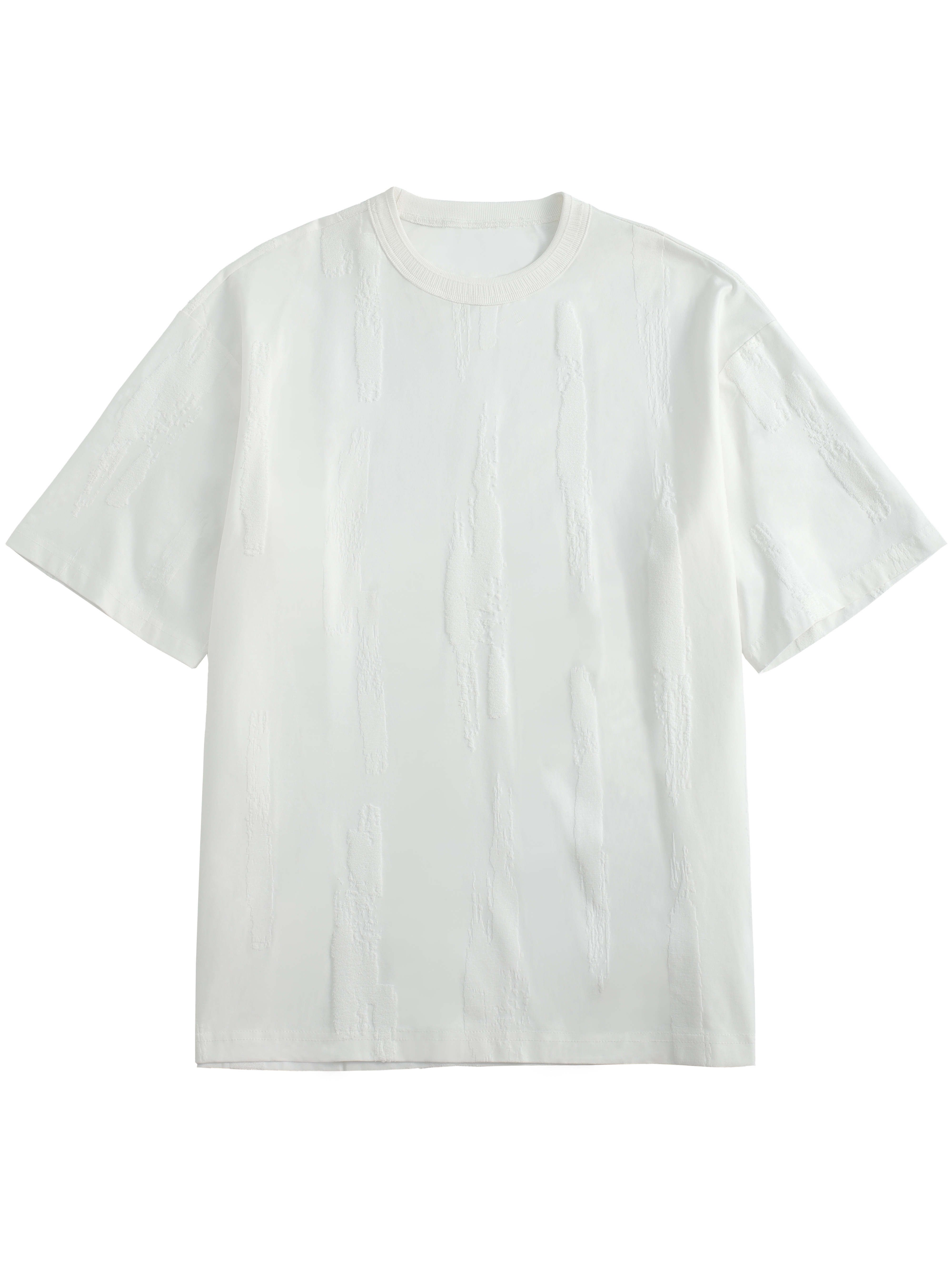 White Jacquard Knit T-shirt